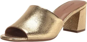 Aerosoles Women's Entree Heeled Sandal, Gold Snake Embossed, 5