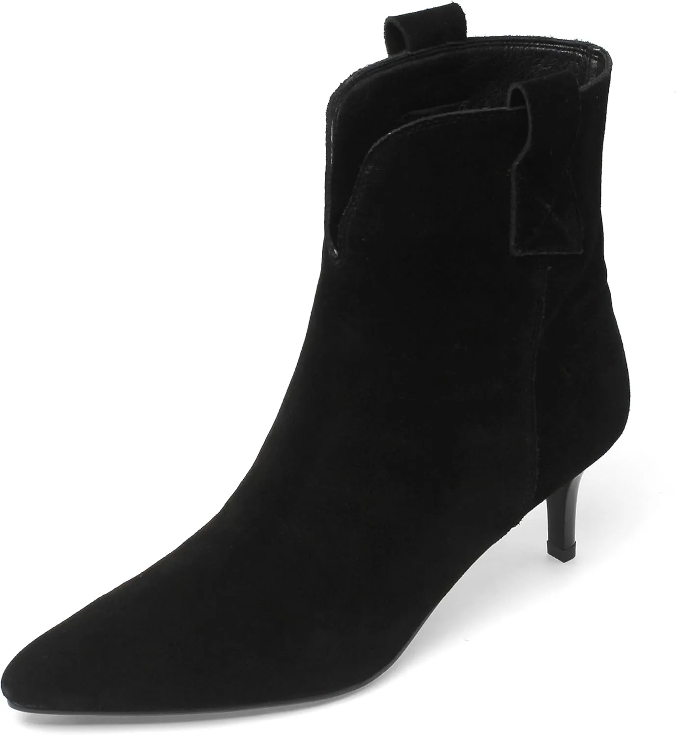 Dance&Style Women's 2.36 Inches Kitten Heels Shoes Leather Suede Ankle Boots Retro Winter Boots