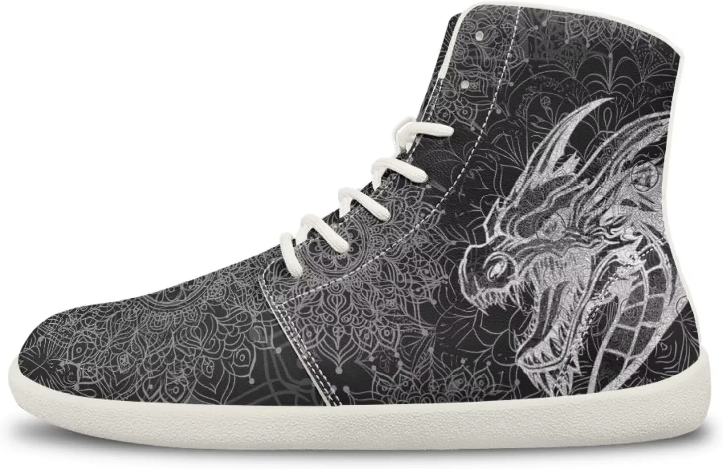 Dragon Print Men's Running Shoe Slip On High Tops Walking Sneakers Gym Tennis Athletic Shoes