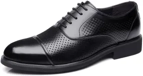 Men's Dress Shoes Casual Business Oxford Shoes for Men Breathable Leather Wingtip Brogue for Men