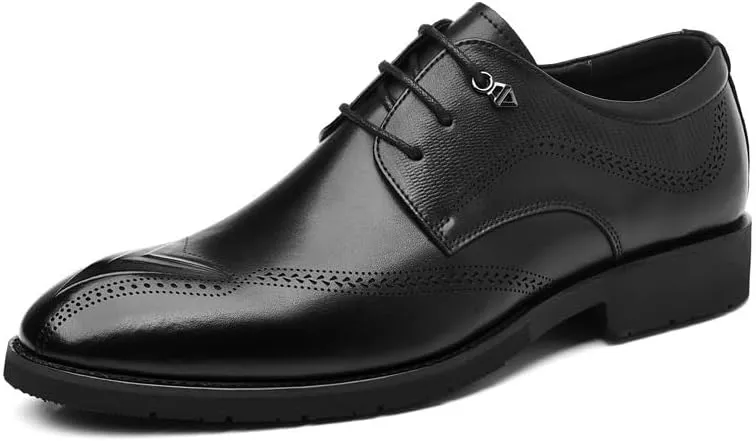 Men's Genuine Leather Low Oxford Shoes Men Business Casual Formal Loafers Slip On Dress Shoes