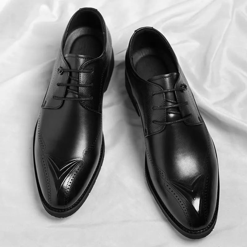 Men's Genuine Leather Low Oxford Shoes Men Business Casual Formal Loafers Slip On Dress Shoes