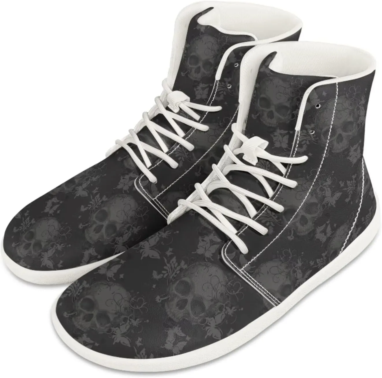 Men's Skull Walking Shoes High Mid Ankle Athletic Running Shoe Tennis Sport Outdoor Strap Sneakers