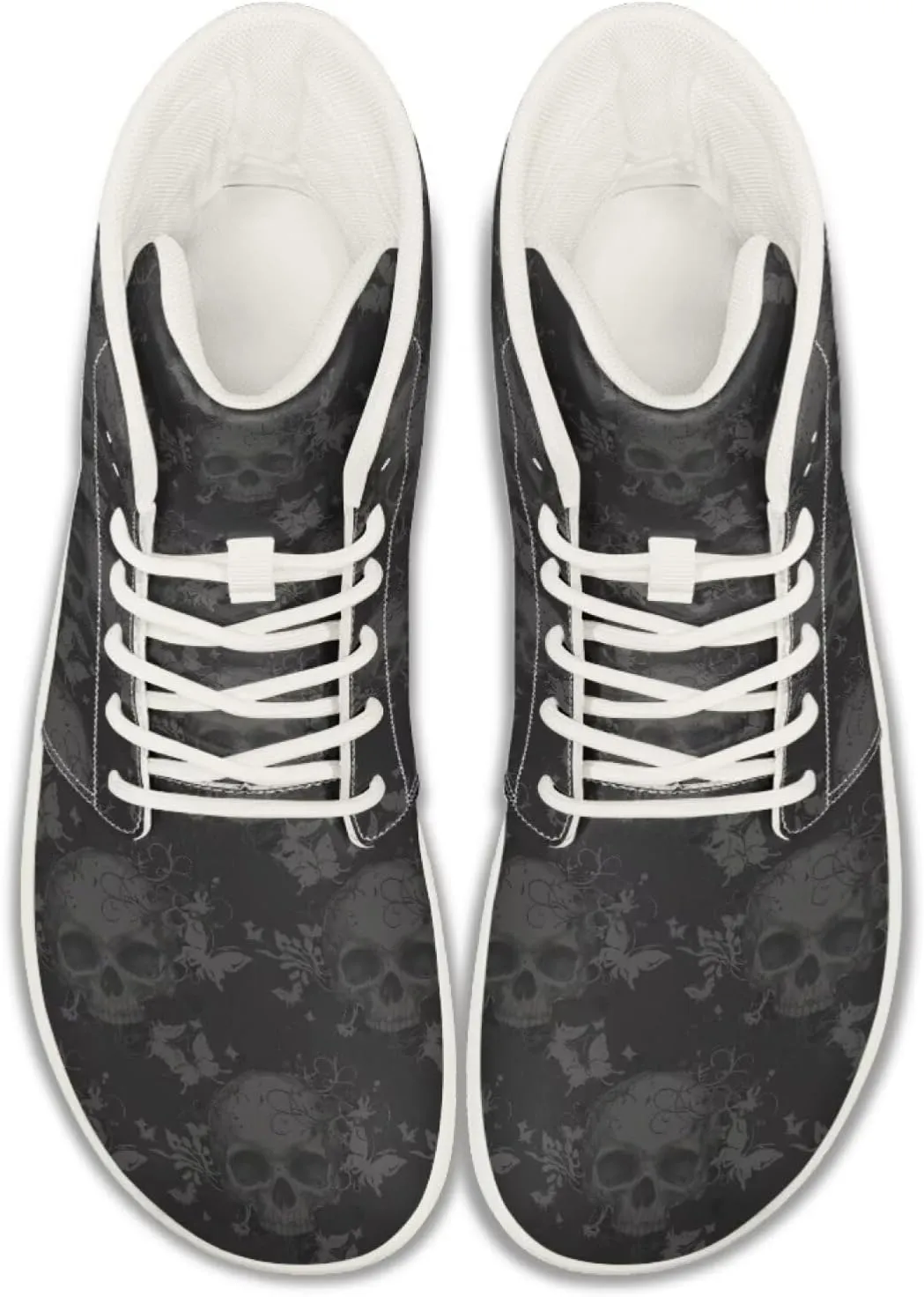 Men's Skull Walking Shoes High Mid Ankle Athletic Running Shoe Tennis Sport Outdoor Strap Sneakers