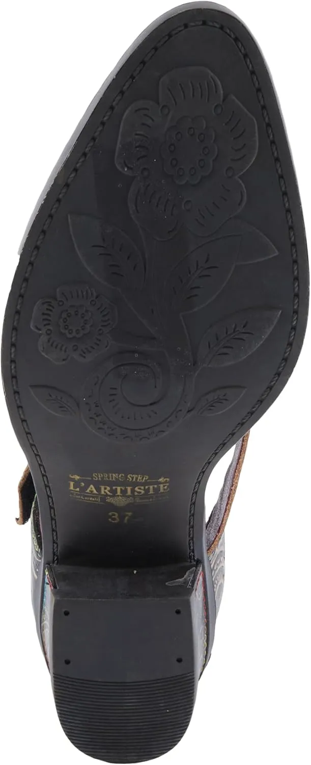 Spring Step L'Artiste Jazzberry Women's Western Shoe - Handpainted Flowers, Feminine Look, Versatile Footwear