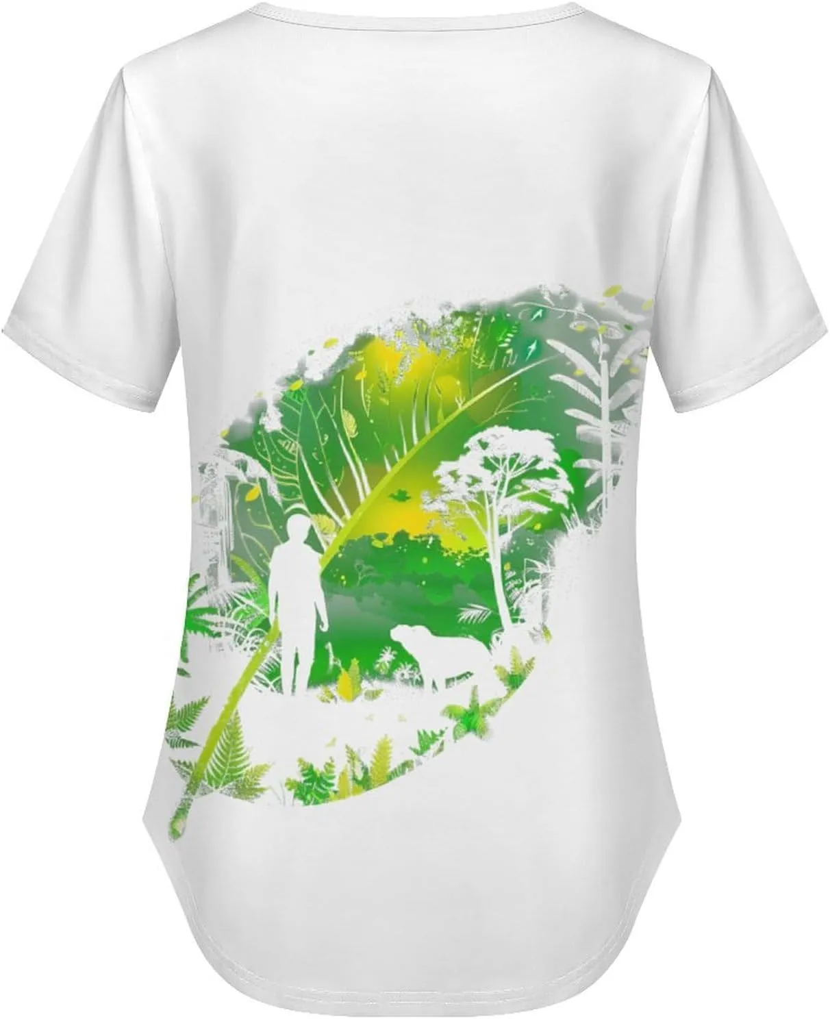 Summer Tops for Women Cute Cartoon Pattern T Shirts V Neck Short Sleeve Pullover Cute Basic Fit