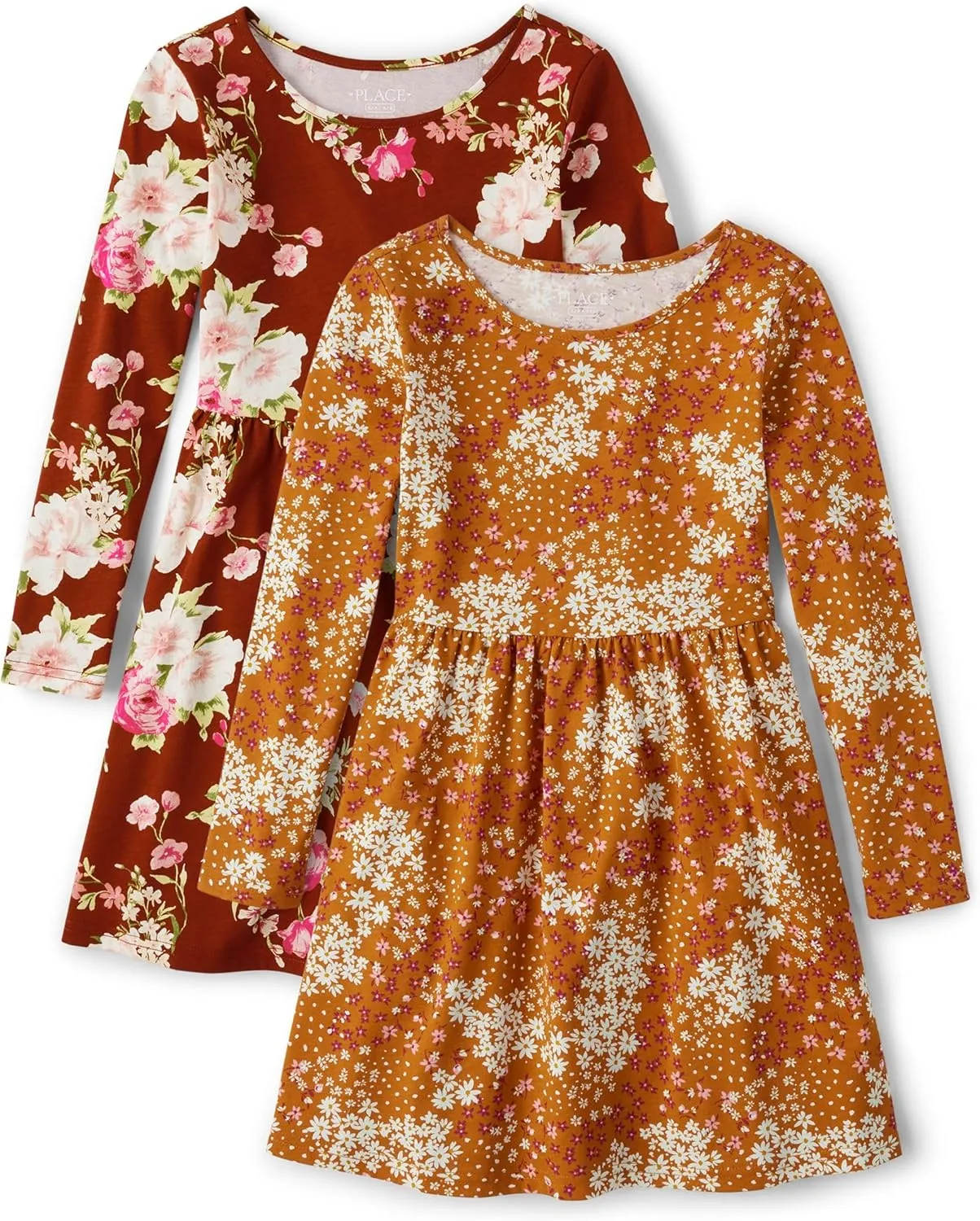 The Children's Place Girls' 2 Pack Long Sleeve Fashion Skater Dress