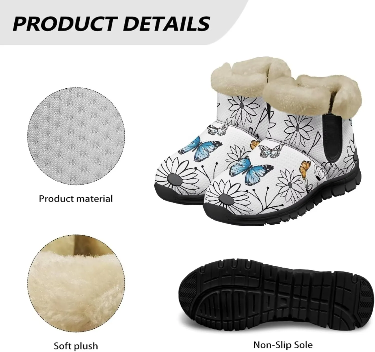 Winter Snow Boots for Women Cold Weather Snow Boots Thick Lining Warm Ankle Shoes Outdoor Booties