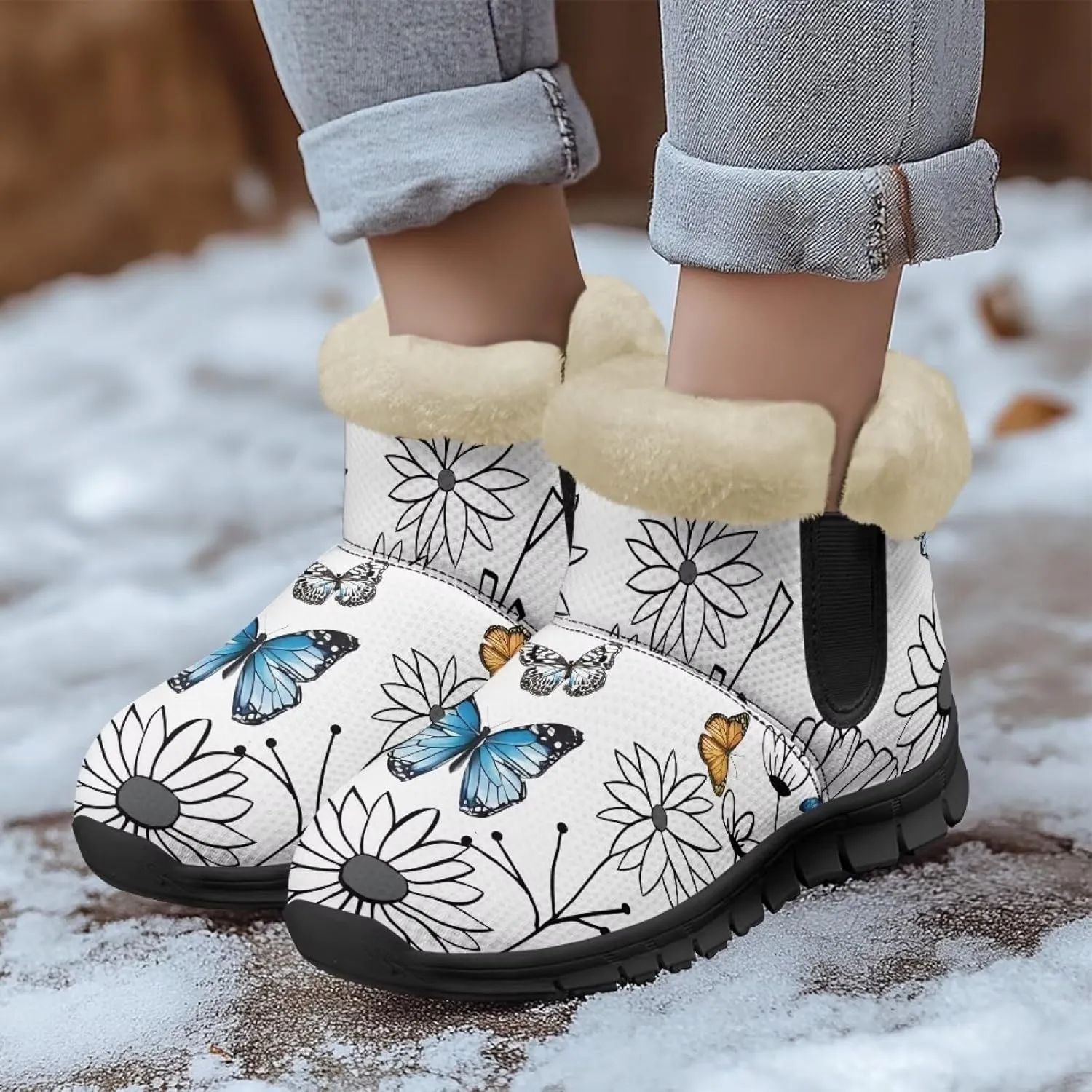 Winter Snow Boots for Women Cold Weather Snow Boots Thick Lining Warm Ankle Shoes Outdoor Booties