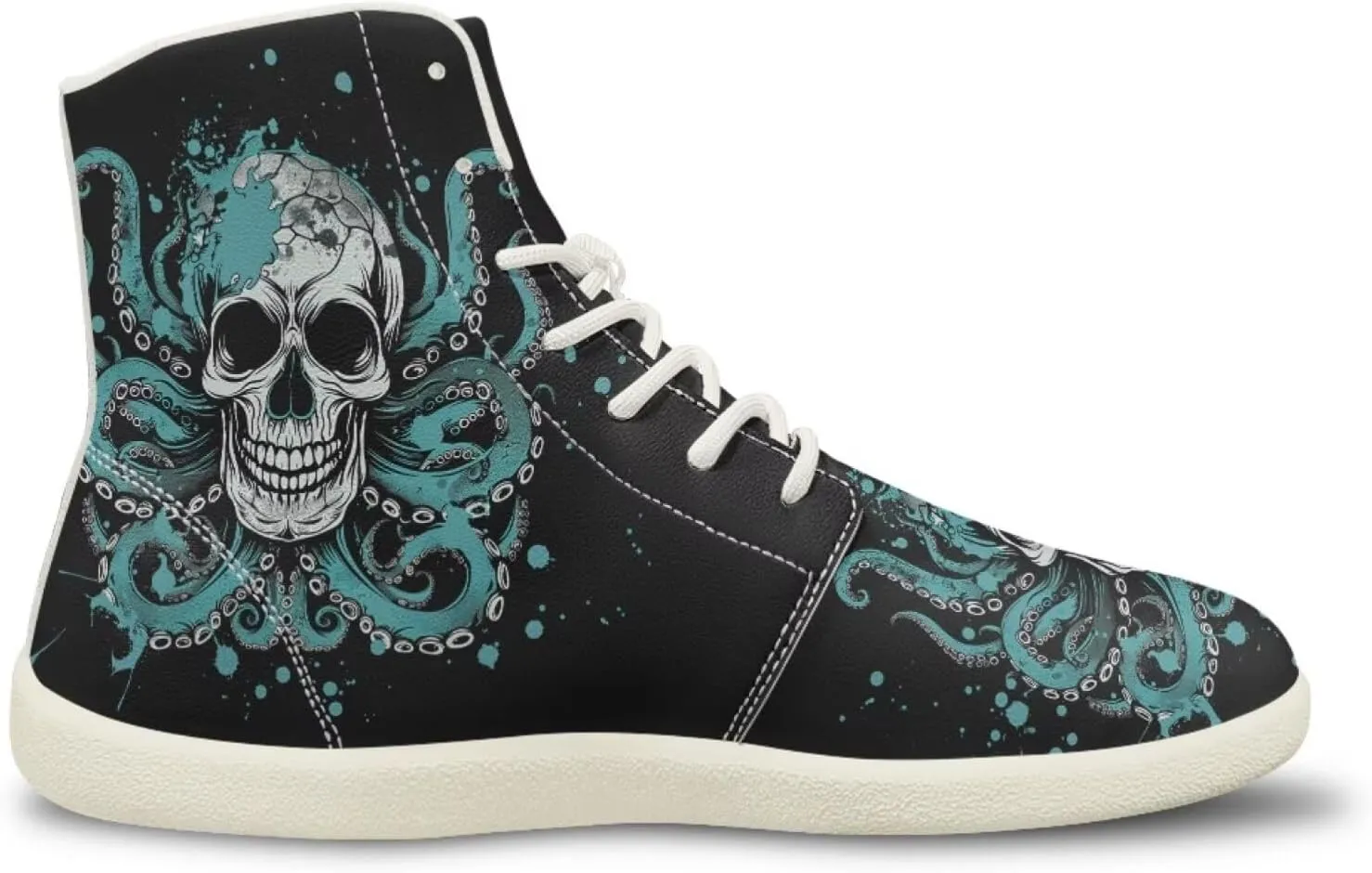 Women's Men's Skull Running Shoes Slip On Work Sneakers Hightop Walking Tennis Athletic Sneaker