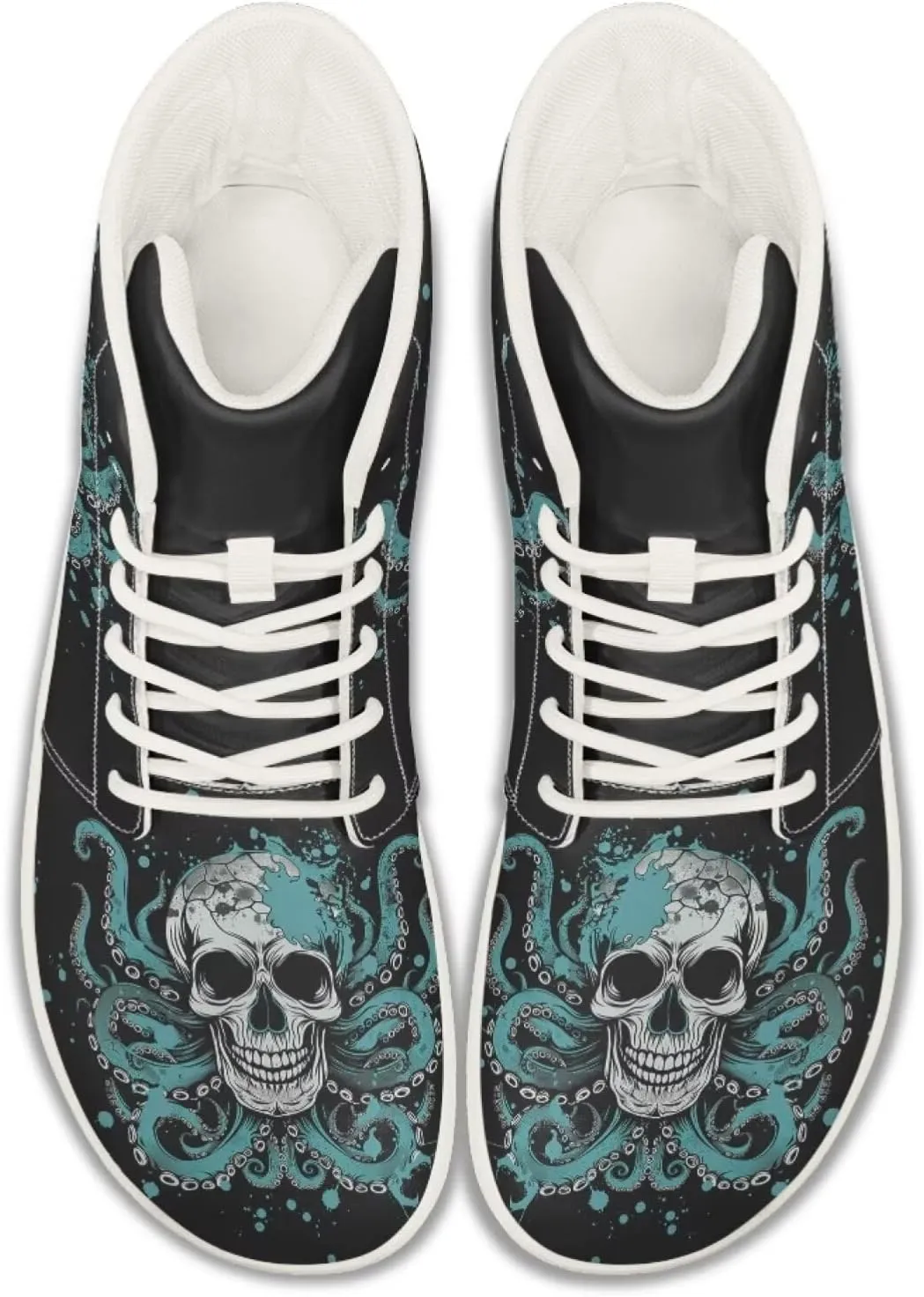 Women's Men's Skull Running Shoes Slip On Work Sneakers Hightop Walking Tennis Athletic Sneaker