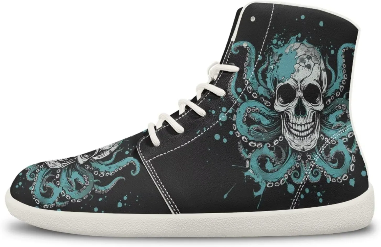 Women's Men's Skull Running Shoes Slip On Work Sneakers Hightop Walking Tennis Athletic Sneaker