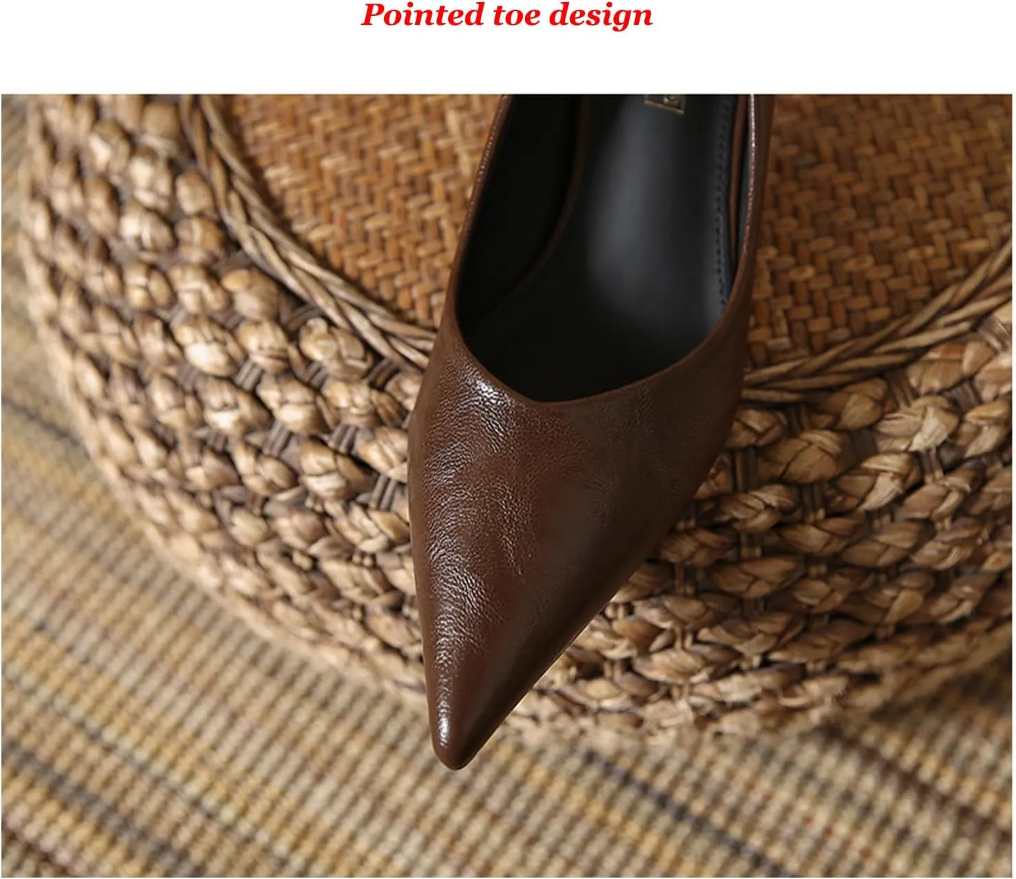 Women's Pointed Toe Kitten Heel Pumps Comfortable Slip On Dress Pump Shoes for Work Business Office Low Heel Pumps