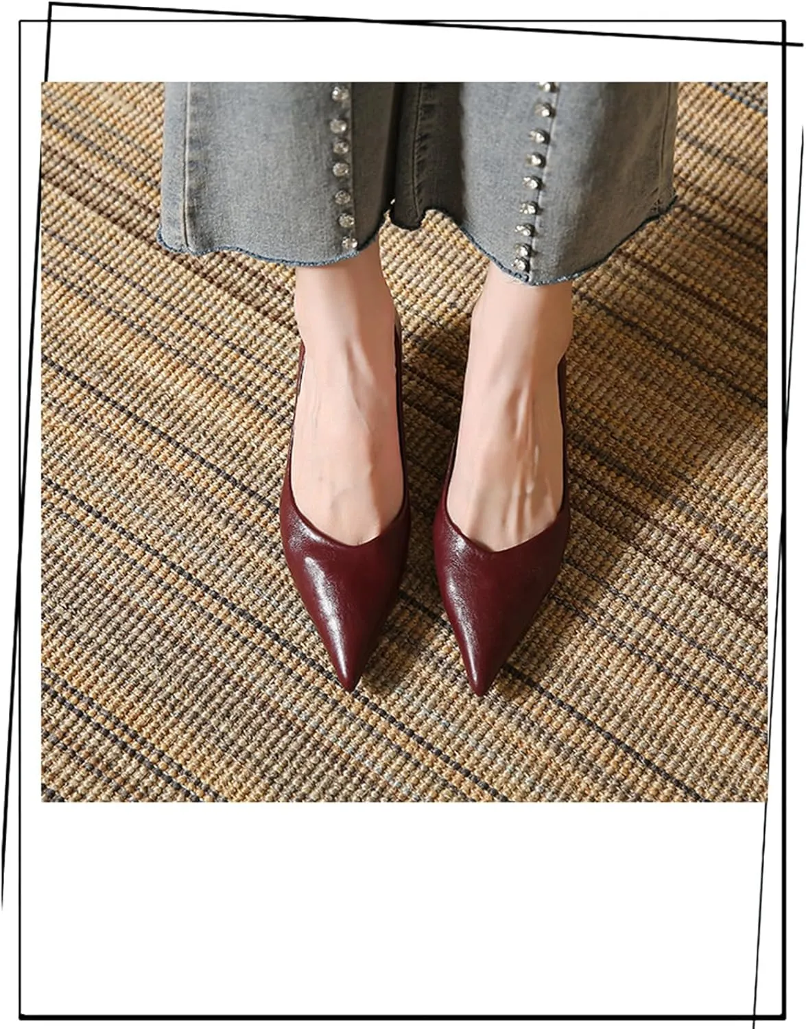 Women's Pointed Toe Kitten Heel Pumps Comfortable Slip On Dress Pump Shoes for Work Business Office Low Heel Pumps